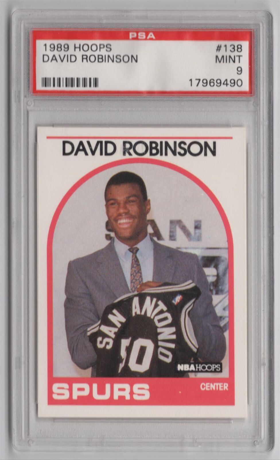 1989-90 Hoops David Robinson RC PSA 9 San Antonio Spurs #138