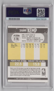1990-91 Fleer Shawn Kemp RC PSA 8 Seattle SuperSonics #178