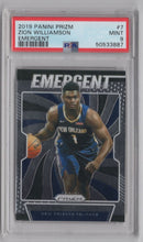 Load image into Gallery viewer, 2019-20 Panini Prizm Emergent Zion Williamson RC PSA 9 New Orleans Pelicans #7