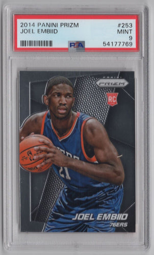 2014-15 Panini Prizm Joel Embiid RC 54177769 PSA 9 Philadelphia 76ers #253