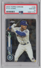 Load image into Gallery viewer, 2020 Topps Chrome Kyle Lewis Batting 52811737 PSA 10 Seattle Mariners #186