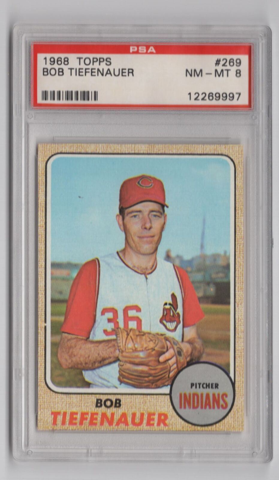 1968 Topps Bob Tiefenauer PSA 8 Cleveland Indians #269