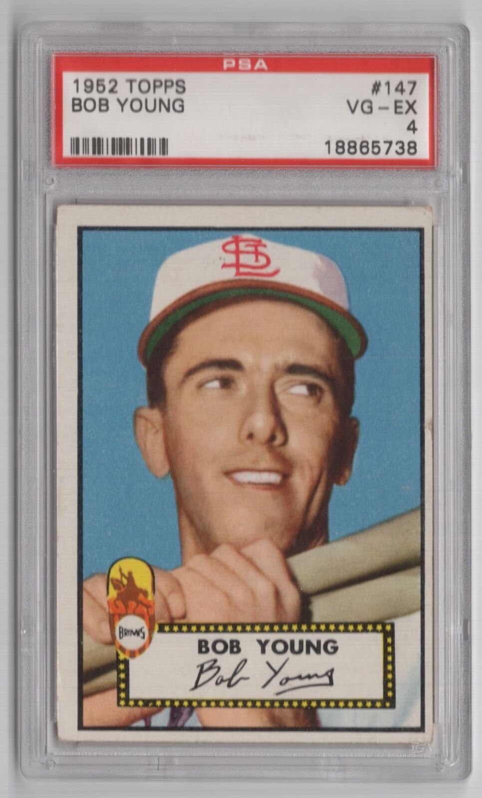 1952 Topps Bob Young PSA 4 St. Louis Browns #147