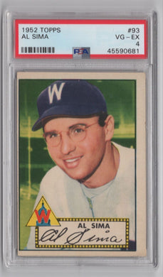 1952 Topps Al Sima PSA 4 Washington Senators #93