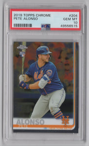 2019 Topps Chrome Pete Alonso RC 49556515 PSA 10 New York Mets #204
