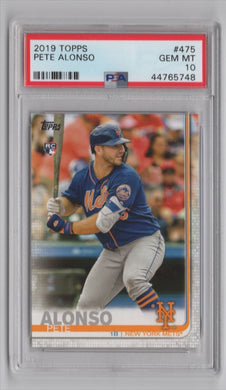 2019 Topps Pete Alonso RC 44765748 PSA 10 New York Mets #475