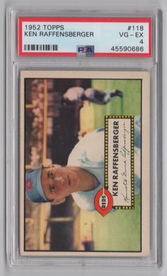 1952 Topps Ken Raffensberger PSA 4 Cincinnati Reds #118