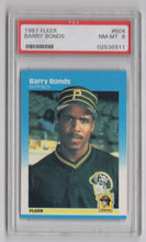 Load image into Gallery viewer, 1987 Fleer Barry Bonds RC BB PSA 8 Pittsburgh Pirates #604