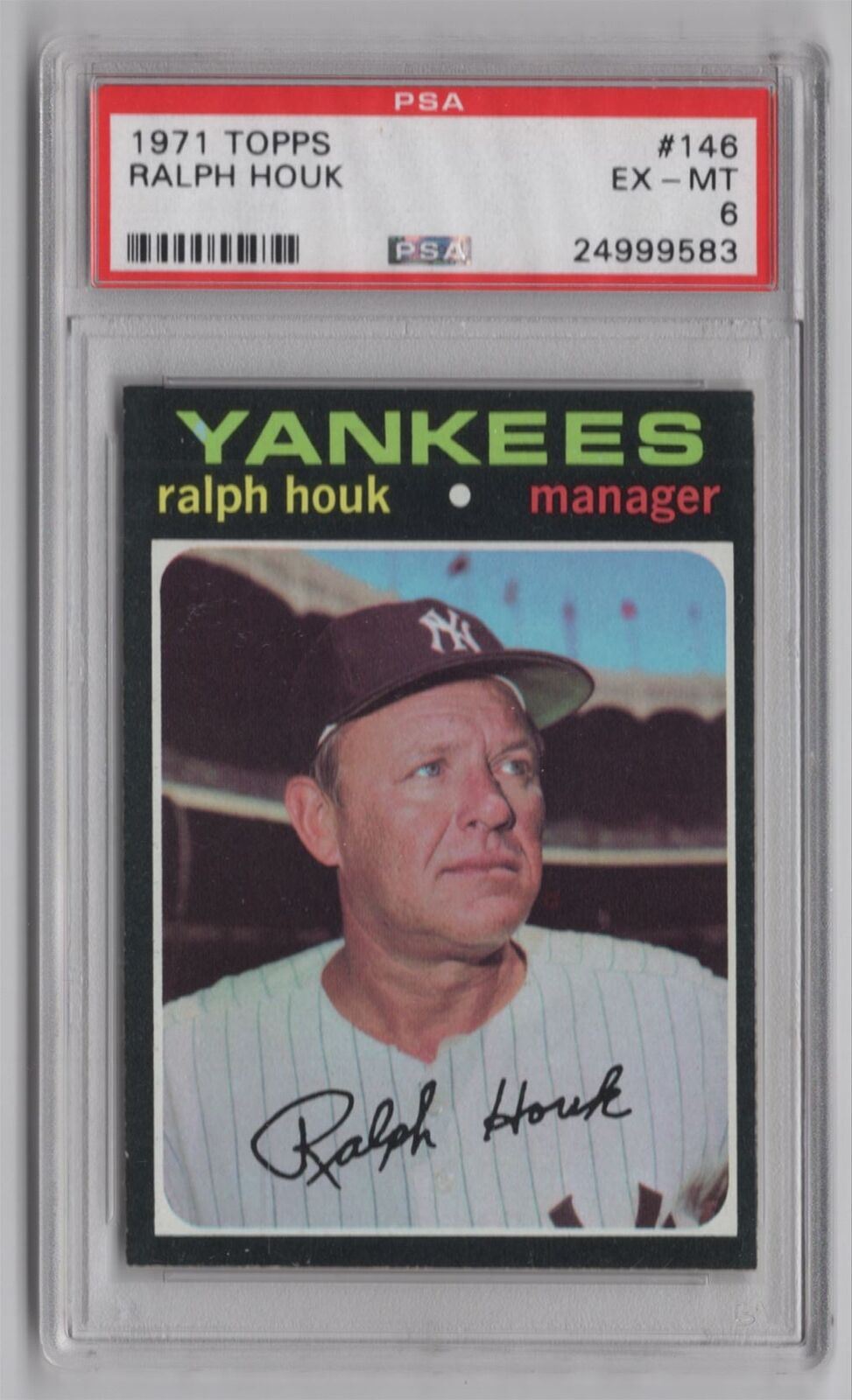 1971 Topps Ralph Houk BB PSA 6 New York Yankees #146