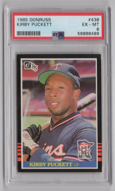 1985 Donruss Kirby Puckett RC BB PSA 6 Minnesota Twins #438