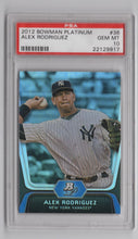 Load image into Gallery viewer, 2012 Bowman Platinum Alex Rodriguez BB PSA 10 New York Yankees #36