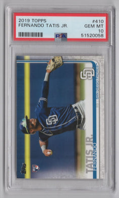 2019 Topps Fernando Tatis Jr. RC BB PSA 10 San Diego Padres #410