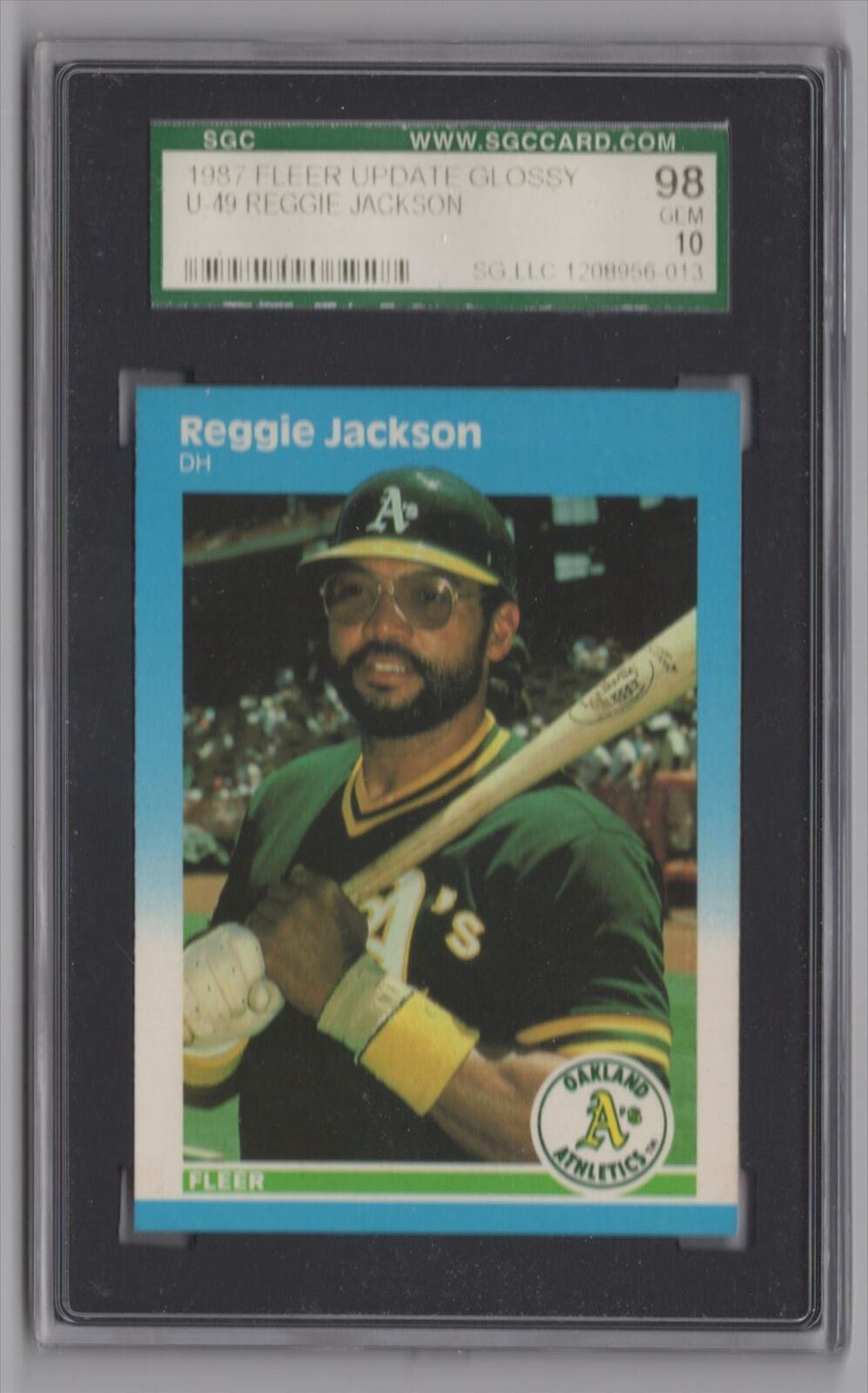1987 Fleer Update Glossy Reggie Jackson BB SGC 10 New York Yankees #U-49