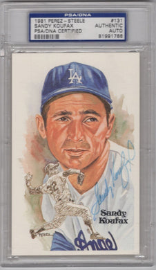 1981 Perez-Steele Sandy Koufax Autograph Postcard PSA/DNA BB4141/10000 PSA Los