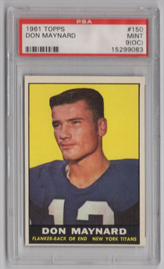 1961 Topps Don Maynard FB PSA 9 New York Titans #150 (oc)