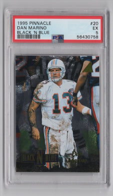 1995 Pinnacle Black N Blue Dan Marino FB PSA 5 Miami Dolphins #20