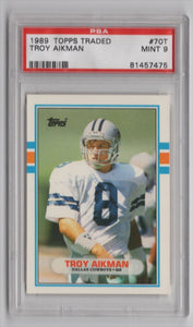 1989 Topps Traded Troy Aikman RC FB81457475 PSA 9 Dallas Cowboys #70T