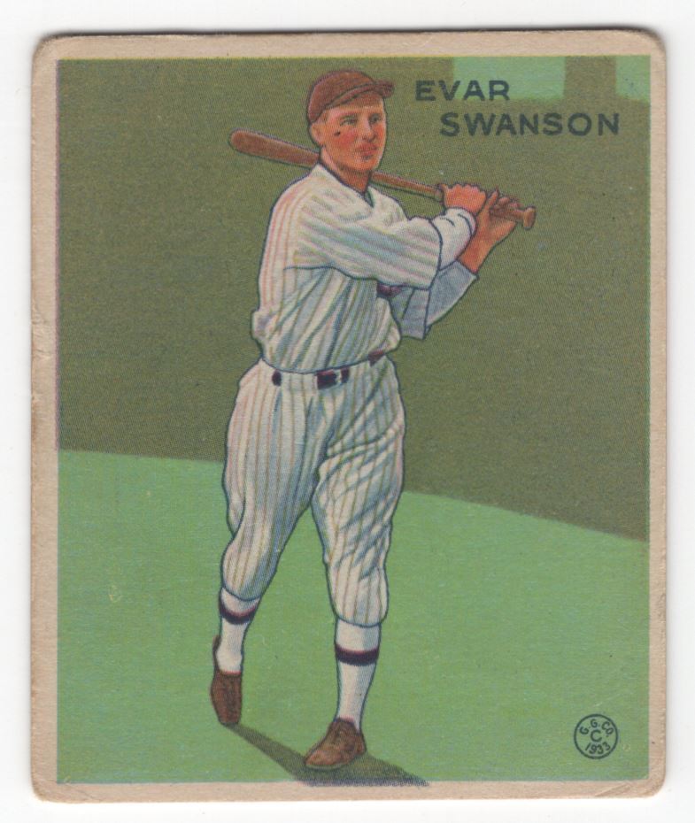 1933 Goudey BITW Evar Swanson Chicago White Sox #195