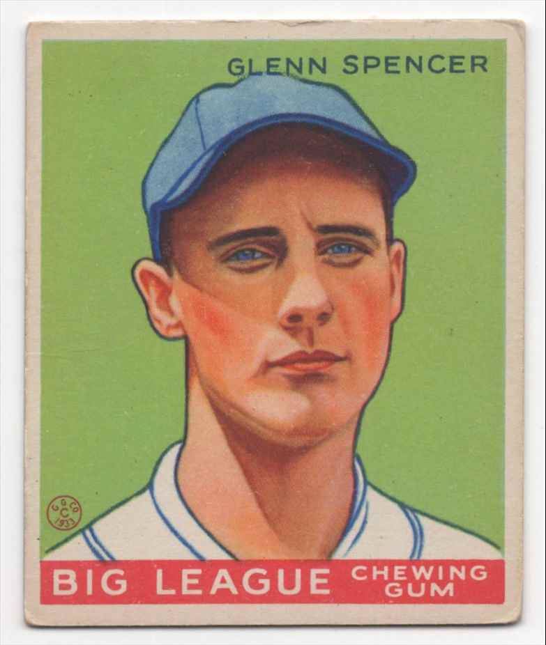 1933 Goudey BITW Glenn Spencer New York Giants #84
