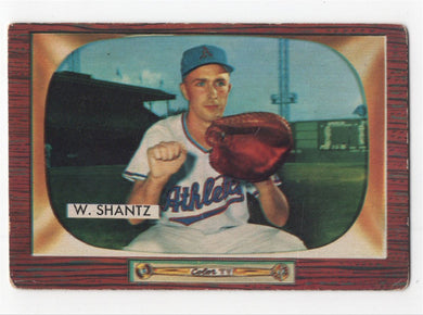 1955 Bowman BITW Billy Shantz RC Kansas City Athletics #175