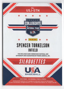 2020 Panini Stars & Stripes Spencer Torkelson Auto 11/39 USA Baseball #USJ-STN