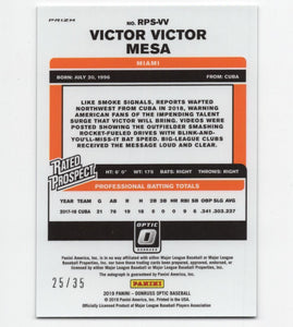 2019 Donruss Optic Rated Prospect Lazer Victor Victor Mesa RC Auto 25/35 Miami