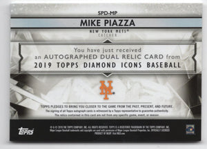 2019 Topps Diamond Icons Single-Player Dual Autograph Relics Mike Piazza Red