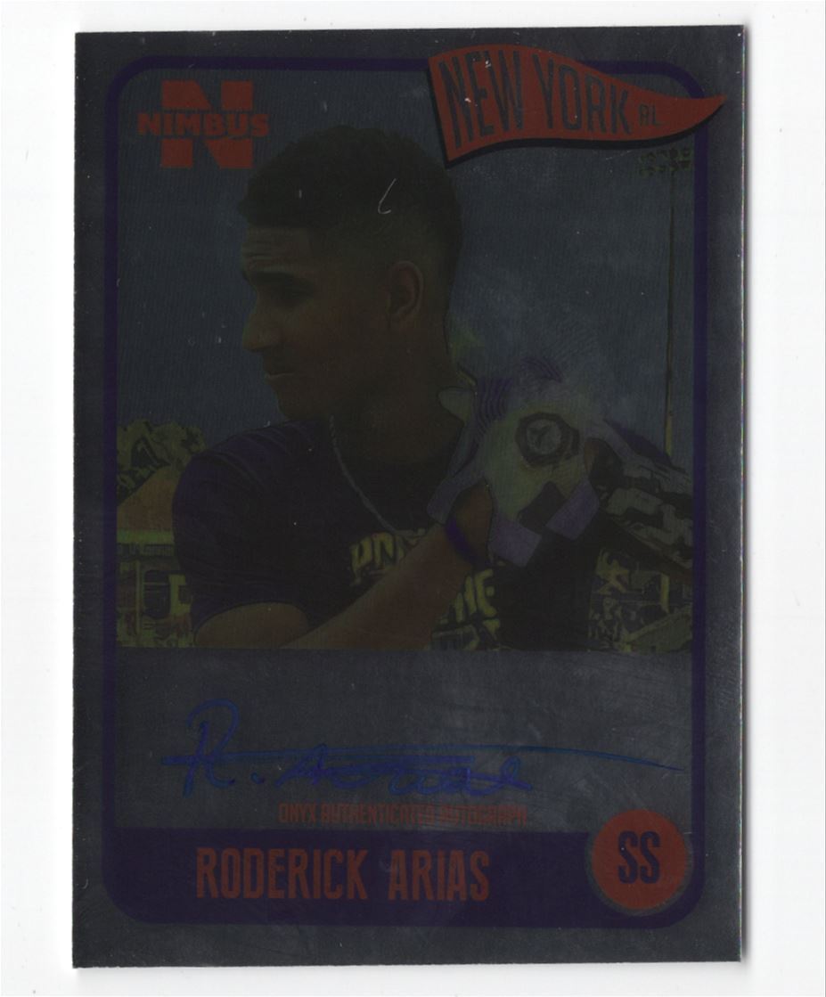 2020 Onyx Nimbus Roderick Arias Auto /325 New York Yankees #NARA