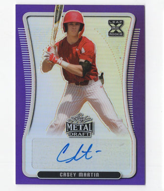 2020 Leaf metal Draft Purple Casey Martin RC Auto 13/25 Philadelphia Phillies