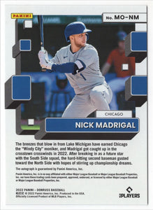 2022 Donruss Monikers Nick Madrigal Auto Chicago White Sox #MO-NM