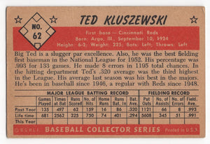 1953 Bowman Color Ted Kluszewski Cincinnati Reds #62
