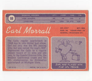 1970 Topps Earl Morrall Baltimore Colts #88