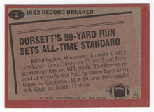 Load image into Gallery viewer, 1983 Topps Record Breaker Tony Dorsett Dallas Cowboys #2