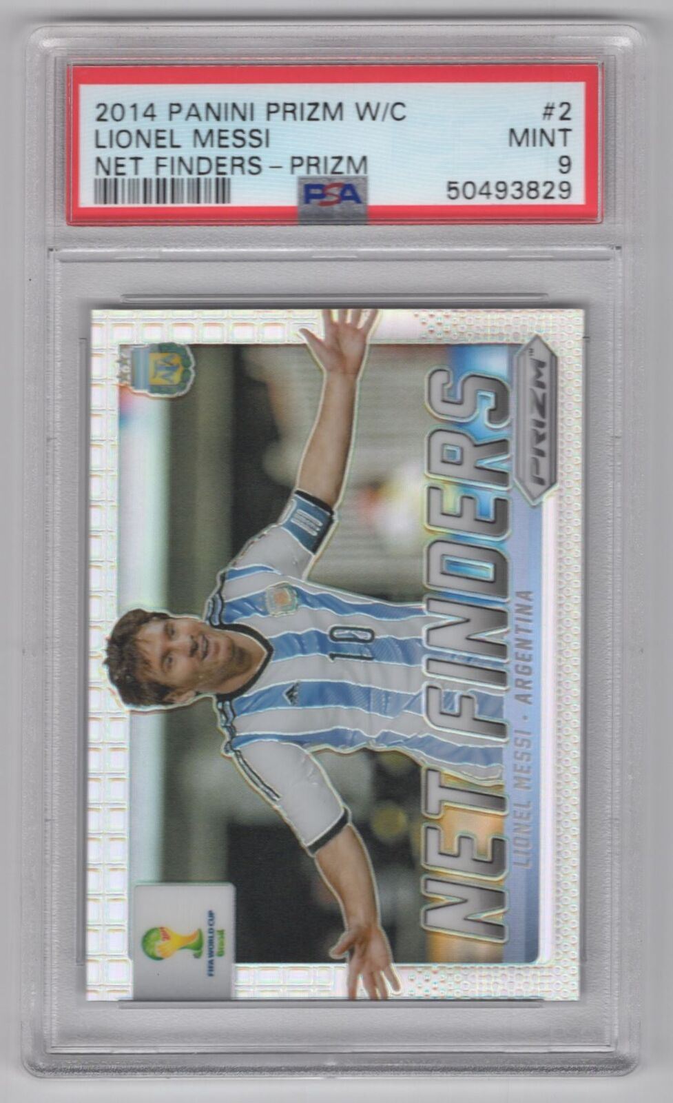 2014 Panini Prizm W/C Net finders Lionel Messi PSA 9 Argentina #2 Silver Prizm