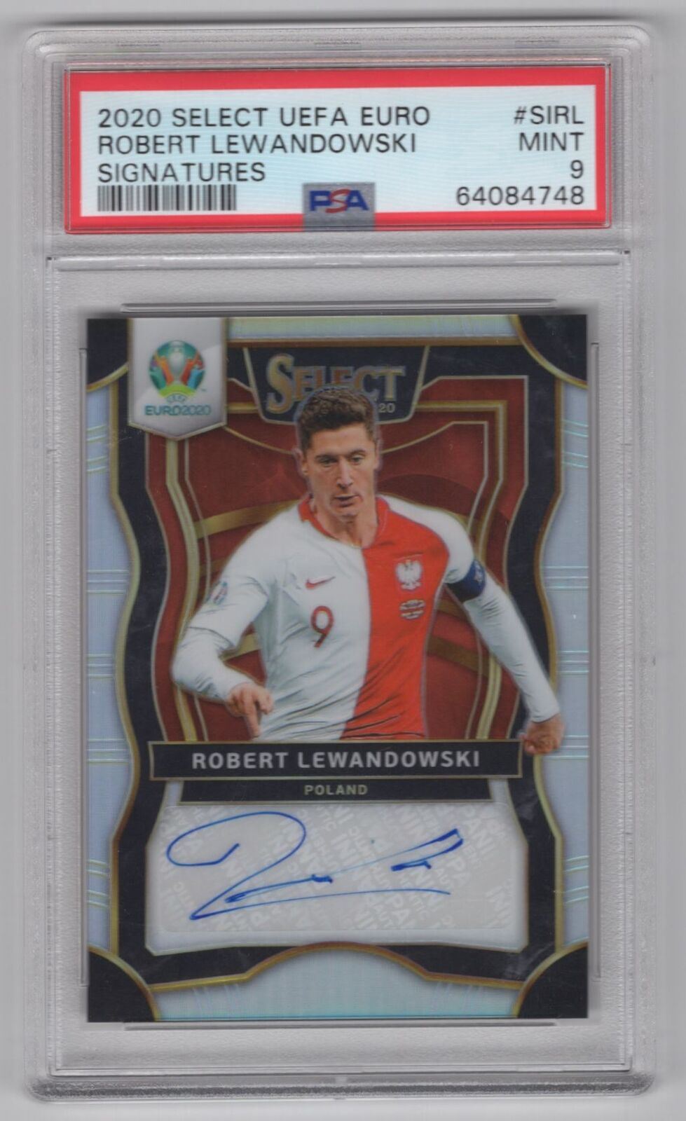 2020 Select UEFA Euro Robert Lewandowski Auto PSA 9 Poland #SI-RL