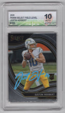 Load image into Gallery viewer, 2020 Panini Select Field Level Justin Herbert RC Auto BGS Chargers #344