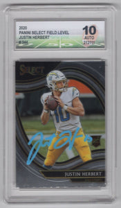 2020 Panini Select Field Level Justin Herbert RC Auto BGS Chargers #344