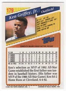 1993 Topps Gold Ken Griffey Jr. Seattle Mariners #179