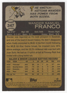 2022 Topps Heritage Wander Franco RC Tampa Bay Rays #347
