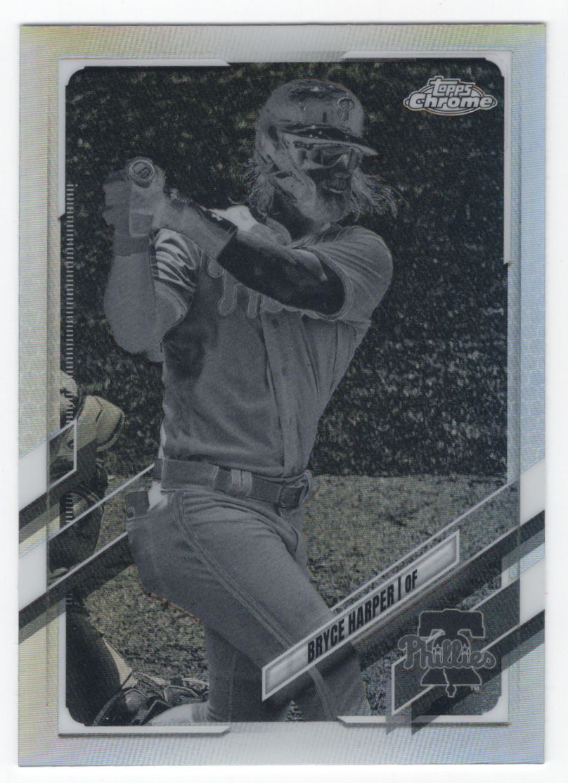 2021 Topps Chrome Black and White Bryce Harper Philadelphia Phillies #134