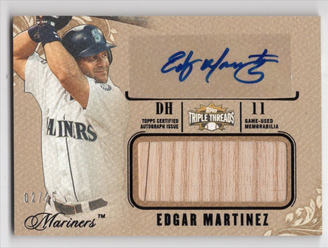 2014 Topps Triple Threads Edgar Martinez HoF Auto Bat Relic 2/25 Seattle