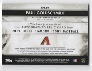 2019 Topps Diamond Icons Single-Player Autograph Patch Red Paul Goldschmidt Auto