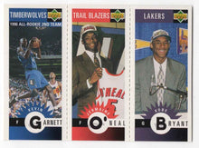 Load image into Gallery viewer, 1996-97 Upper Deck Collector&#39;s Choice Kobe Bryant/Jermaine O&#39;Neal/Kevin Garnett