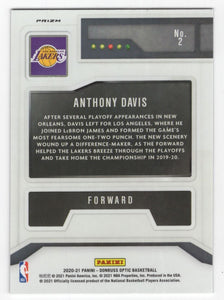 2020-21 Clearly Donruss T-Minus 3-2-1 Anthony Davis Los Angeles Lakers #2