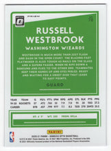 Load image into Gallery viewer, 2020-21 Donruss Optic Purple Shock Russell Westbrook Washington Wizards #70