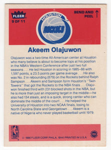 1986-87 Fleer Stickers Akeem Olajuwon Houston Rockets #9