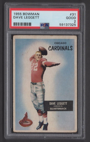 1955 Bowman Dave Leggett #31 RC PSA 2 Chicago Cardinals
