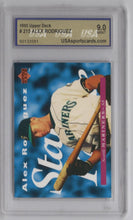 Load image into Gallery viewer, 1995 Upper Deck Alex Rodriguez Star Rookie #215 Auto USA 9 Seattle Mariners