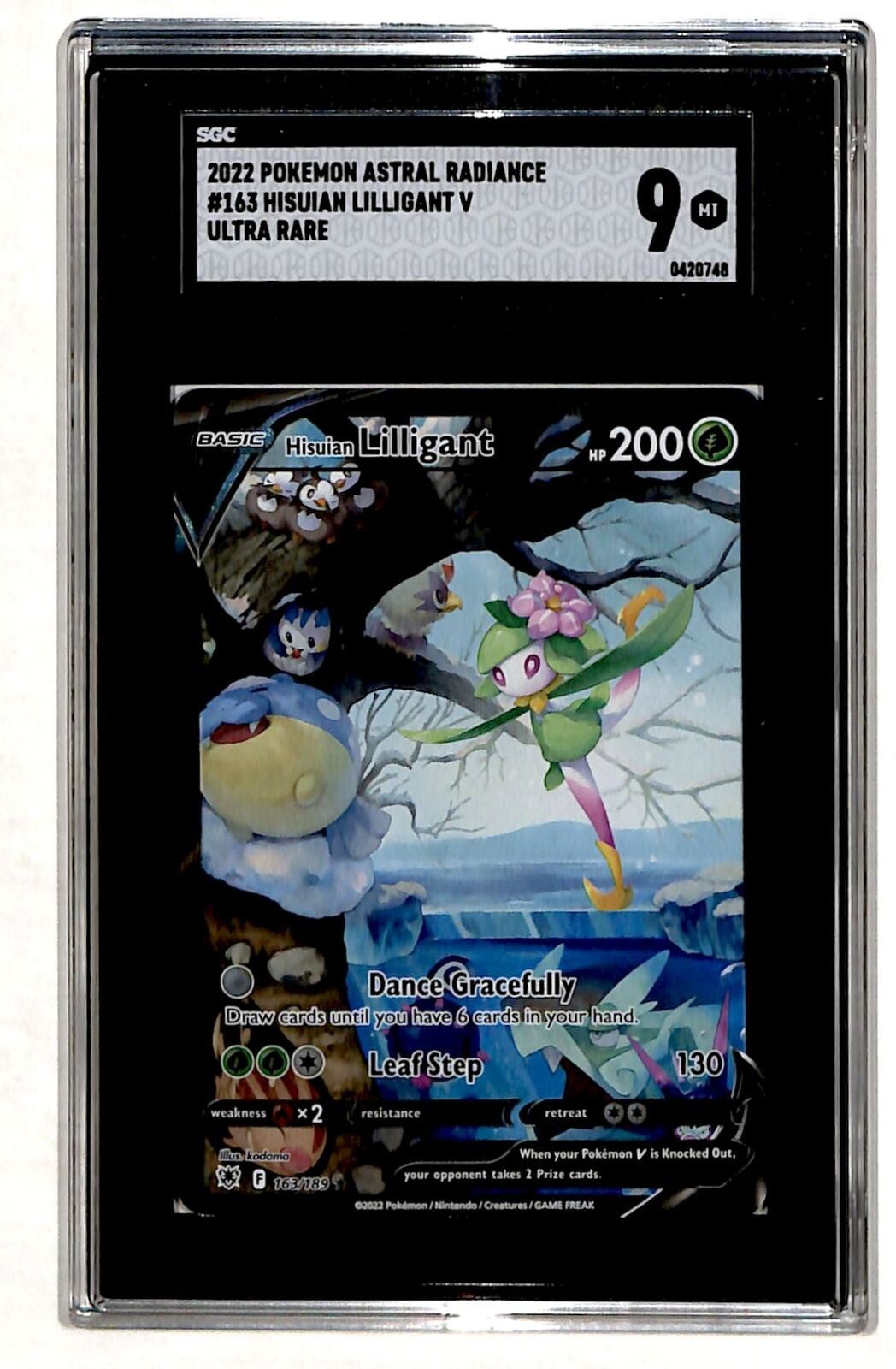 2022 Pokemon Astral Radiance Hisuian Lilligant V #163 SGC 9 Ultra Rare