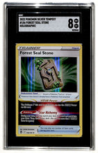 Load image into Gallery viewer, 2022 Pokemon Silver Tempest Forest Seal Stone - Holo #156 SGC 8